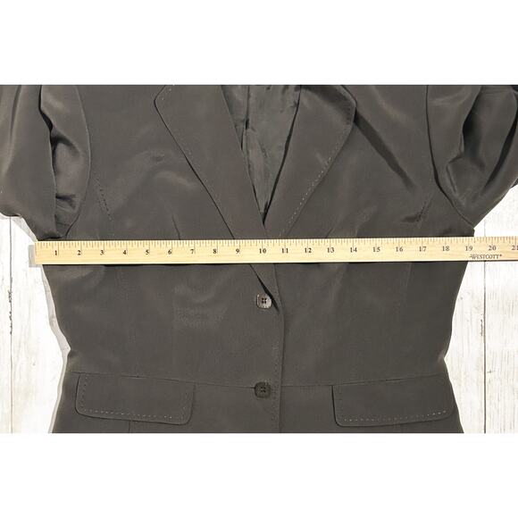 Preston & York Silk 3 Button Gray Blazer 10 - Picture 4 of 6